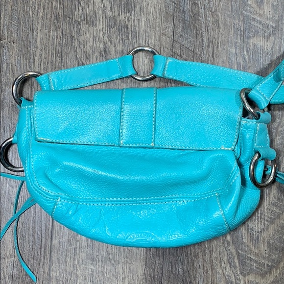 SOLD Vintage Roots leather turquoise buckle ring - Picture 3 of 9